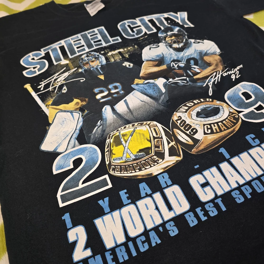 Gildan Black Pittsburgh Steel City Kids Tee Size Youth XL